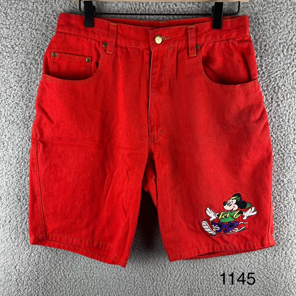 Jem‎ Sportswear Size 32 Mickey Unlimited Women's Vintage Red Disney Shorts